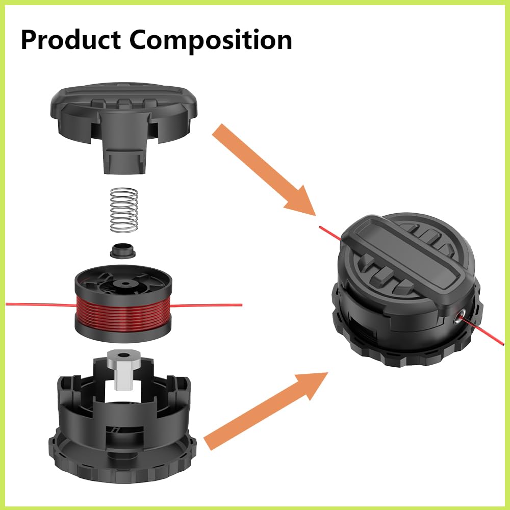 YEEPINED DWO1DT995 quick-install head fits DeWalt trimmers for easy swap.