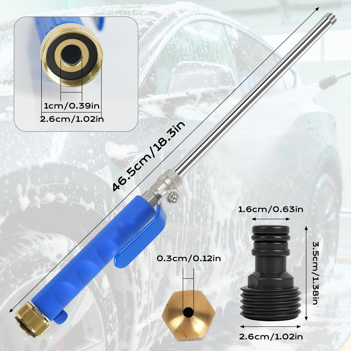 Yeesingsen Jetnozzle gutter cleaning tool enables reach and debris removal