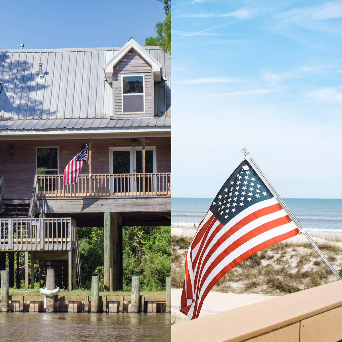 Yeesun flag pole compatible with 3x5 flags for porch or yard