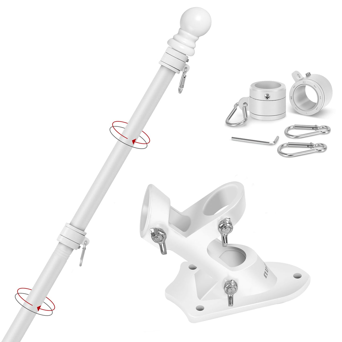 Yeesun flag pole 6ft outdoor mount for porch, sturdy and easy installation.