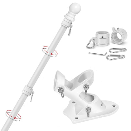 Yeesun flag pole 6ft outdoor mount for porch, sturdy and easy installation.