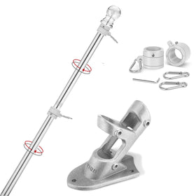 Yeesun 6ft flag pole outdoors ready for porch display with sturdy build
