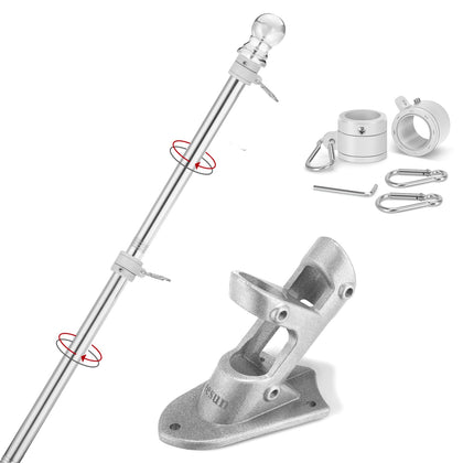 Yeesun 6ft flag pole outdoors ready for porch display with sturdy build