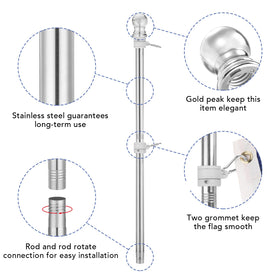 Yeesun wall-mount bracket kit for secure flag mounting