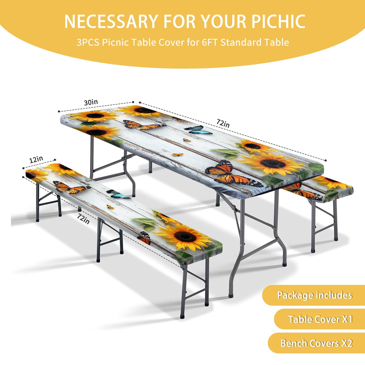 YEYE JUICE bench covers secure with elastic edge for a stable fit