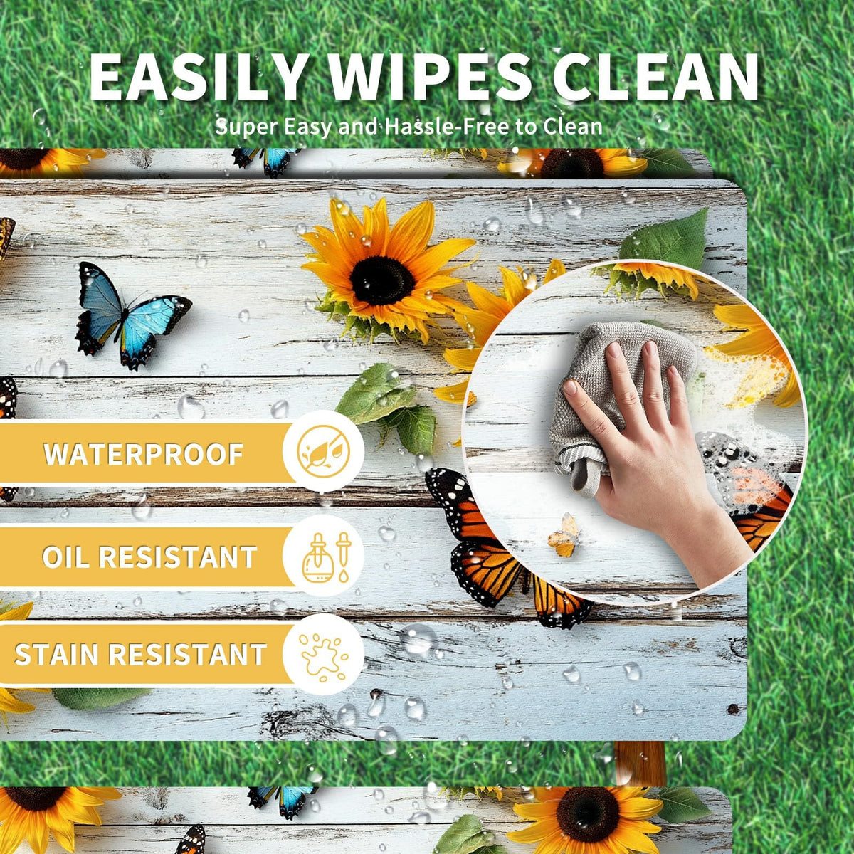YEYE JUICE easy-clean camping table cover after use