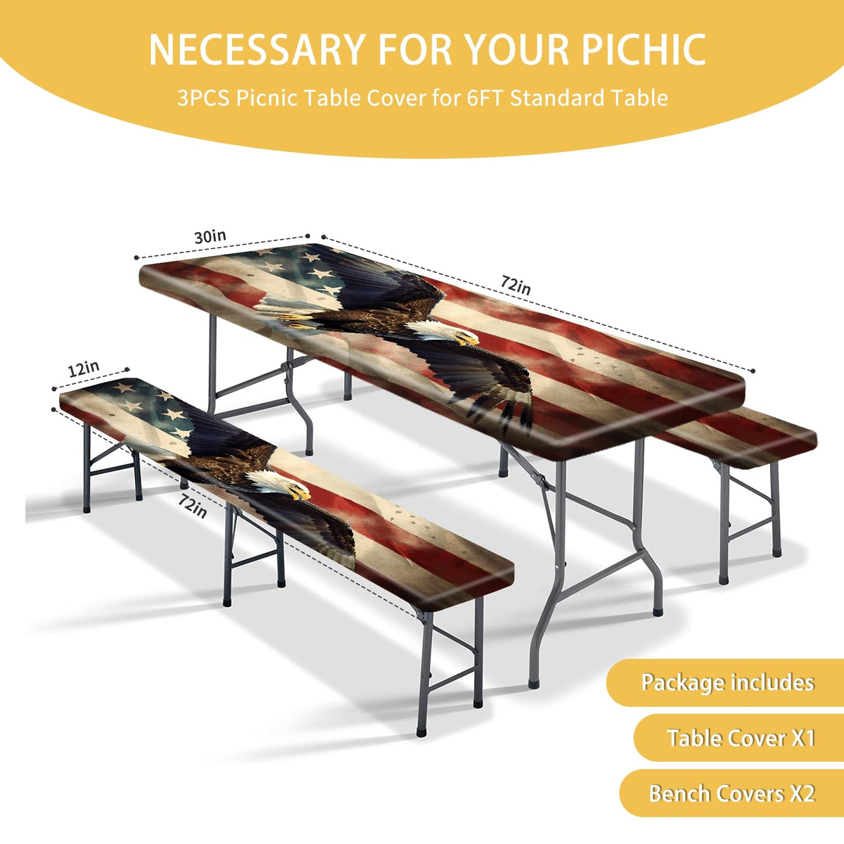 YEYE JUICE bench covers in a 2-pack provide secure seating with elastic fit.
