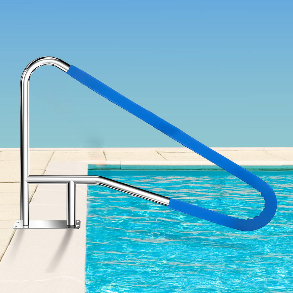 Yeezoo inground pool rail 52x32 provides sturdy entry support for seniors.