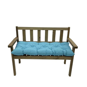 Yefound outdoor bench cushion in teal, top view adds weatherproof comfort.