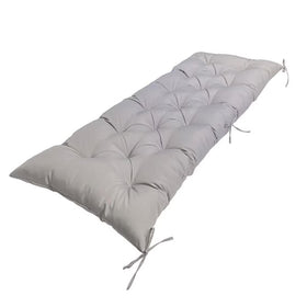 Yefound cushion placed on a garden bench ready for seasonal use