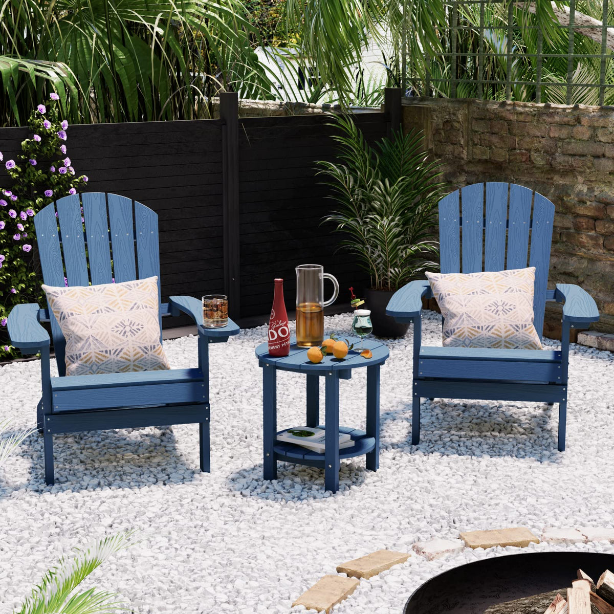 YEFU Adirondack side table easy to assemble in five simple steps.