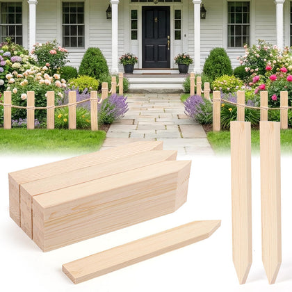 Yeghujar 24Pcs wooden stakes pack for versatile garden tasks and quick setup