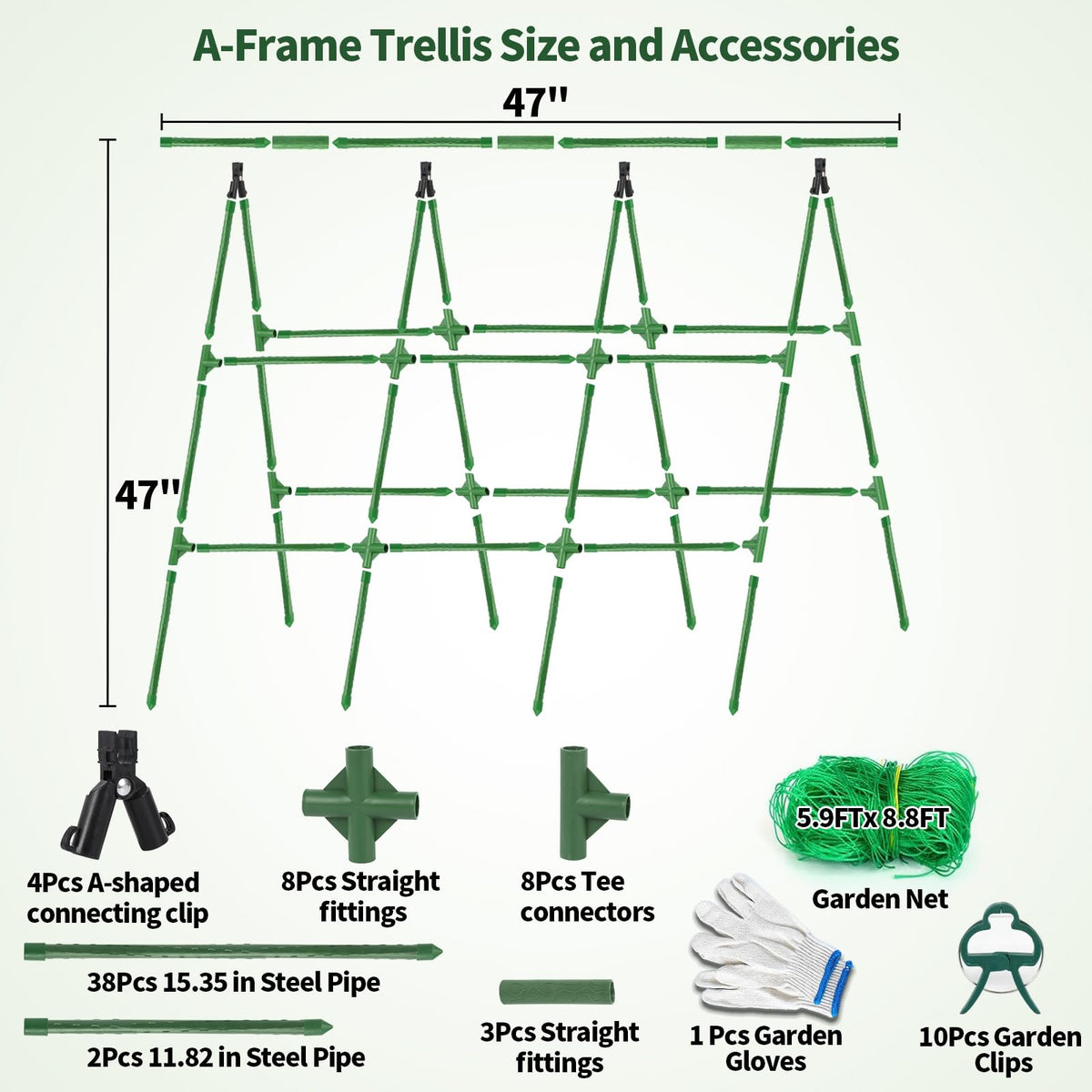 Yeghujar A-Frame trellis clips guide vines for neat training