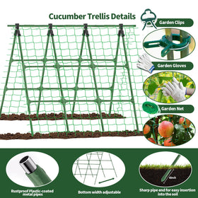 Yeghujar A-Frame cucumber trellis gloves protect hands during setup