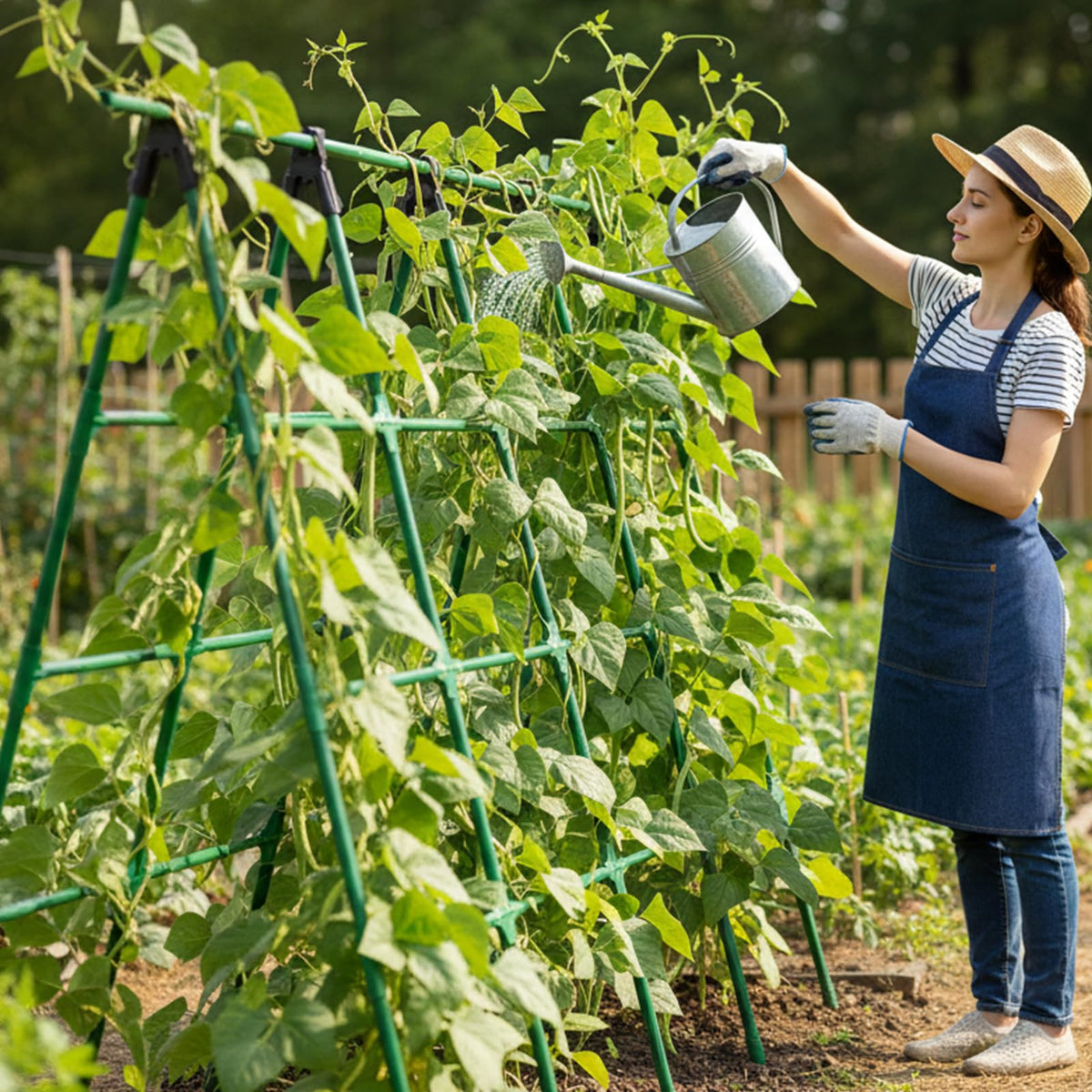 Yeghujar adjustable panels adapt to bed size and plant growth.