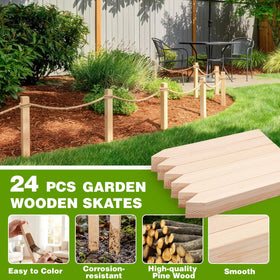 Yeghujar boundary baseline stakes assist precise layout for landscaping projects.
