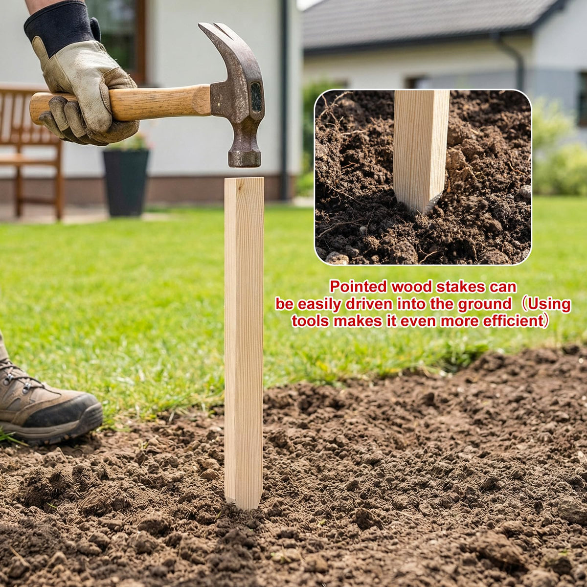 Yeghujar signage stakes keep markers visible for garden organization.