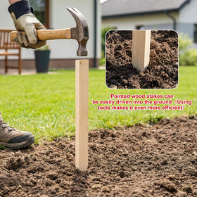 Yeghujar signage stakes keep markers visible for garden organization.