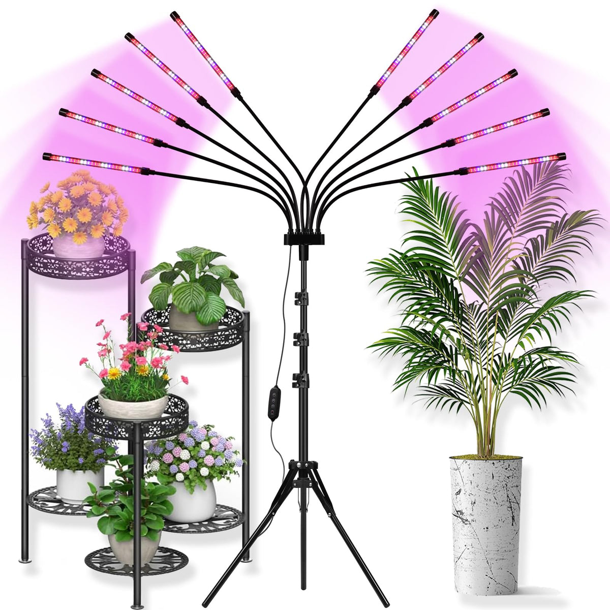 Yehsence Grow Lights 10-in-1 head array delivers broad indoor coverage.