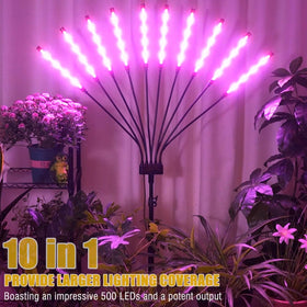 Yehsence full-spectrum lights with red blue sunlike LEDs support plant growth.