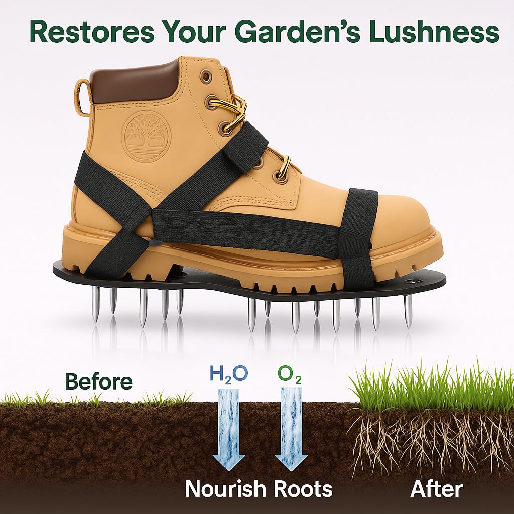 YEIZWNI aerator shoes enable efficient lawn care by helping air and water reach roots.