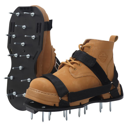YEIZWNI lawn aerator shoes with spikes for easy outdoor soil aeration.