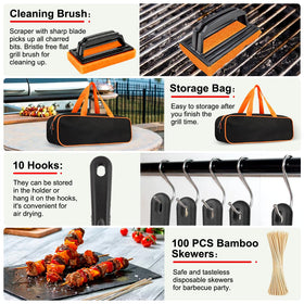 Yekale storage bag with hooks keeps utensils organized for outdoor cookouts.