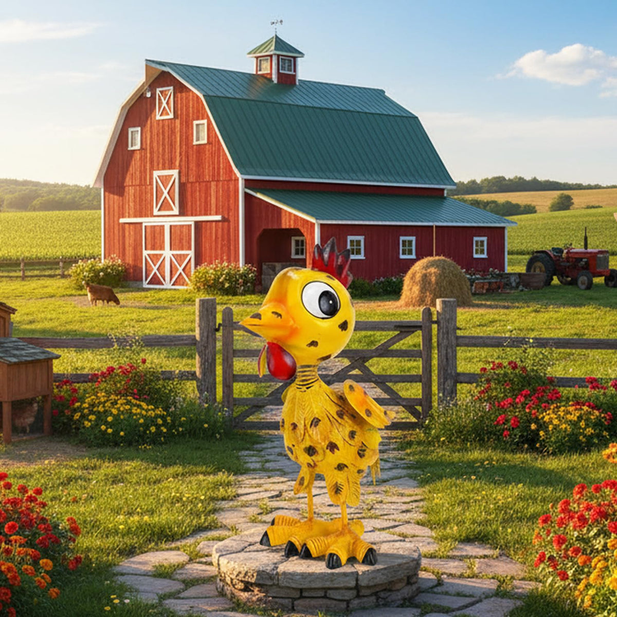 YELENEW outdoor chicken decor withstands weather while brightening courtyards.