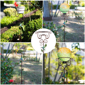 Stand accented with green hummingbird vines for yard decor by YELENEW.