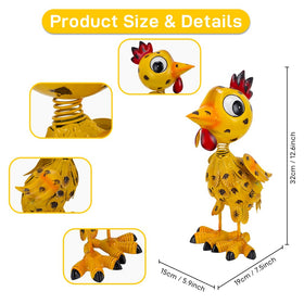 YELENEW twelve-inch rooster garden statue offers a tasteful backyard accent.
