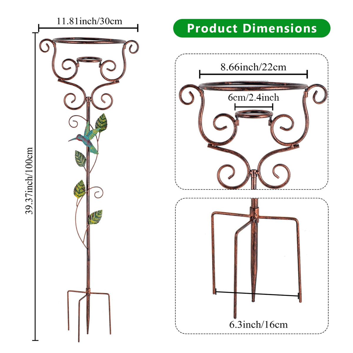 Wrought-iron garden stand by YELENEW for durable outdoor display.