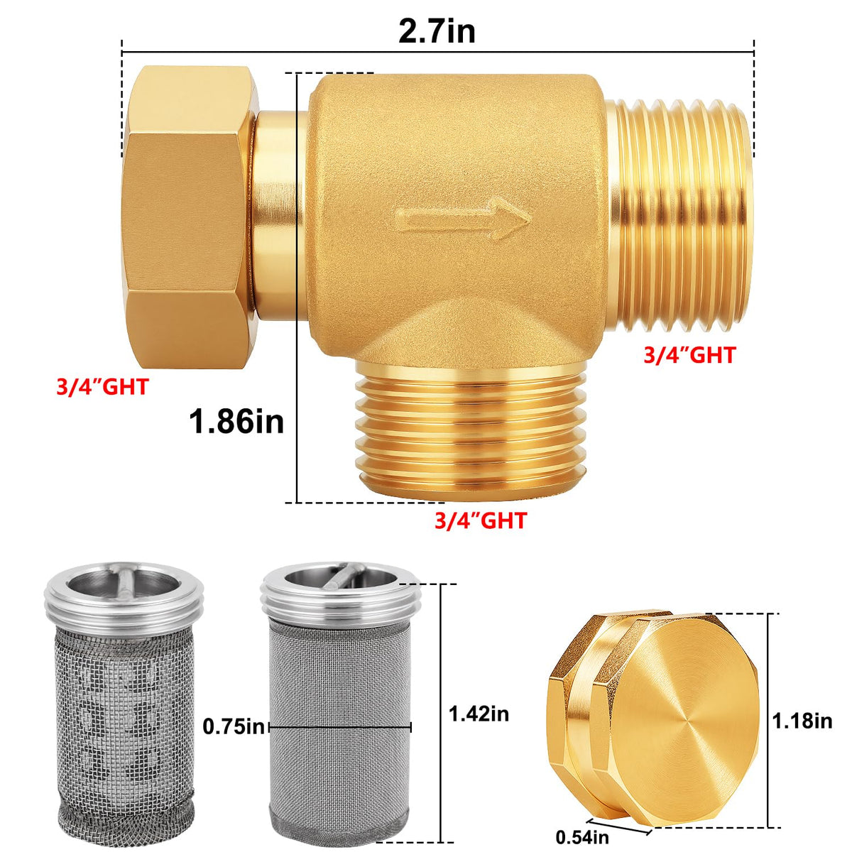 YELUN brass filter body offers sturdy construction for reliable filtration in outdoor use