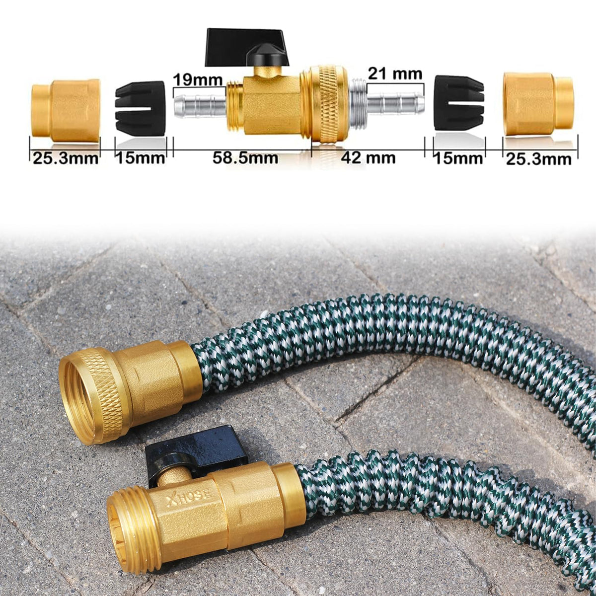 Brass YELUN garden hose fittings for durable, heavy-duty connections