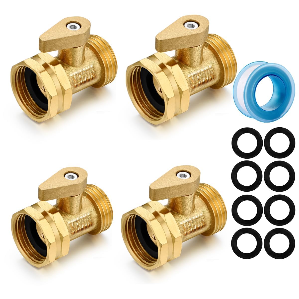 YELUN brass shut-off valve with 3-4in male-female ends for precise water control.