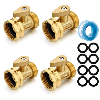 YELUN brass shut-off valve with 3-4in male-female ends for precise water control.
