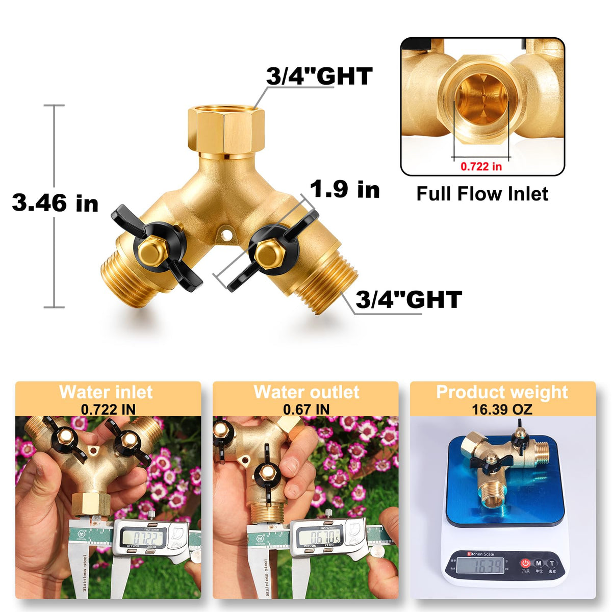 YELUN 2-way high-flow connector enables simultaneous watering.