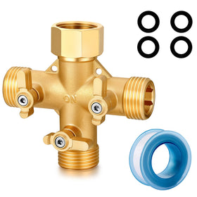 YELUN garden hose splitter in brass with high-flow performance for multi-task watering
