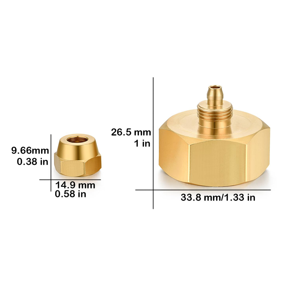YELUN two-pack adapters with washers and filters for leak-free installation