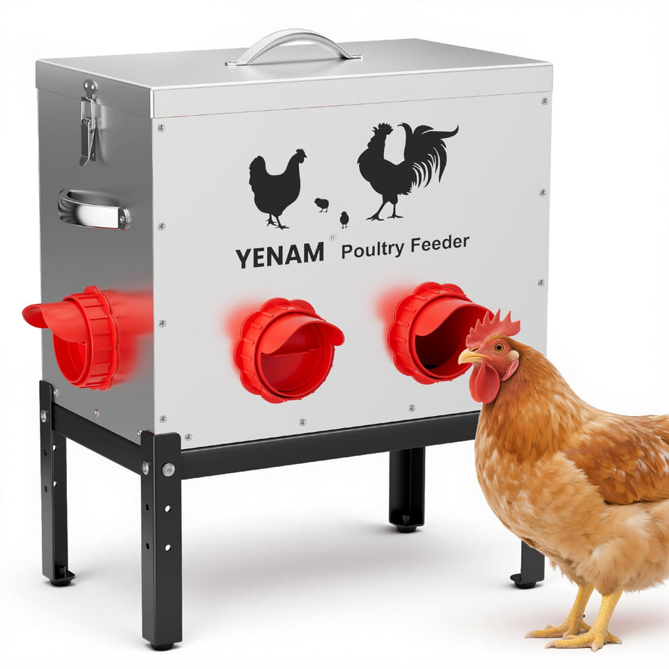 YENAM 40lb chicken feeder with large capacity to reduce refills