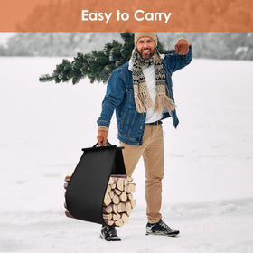 YENGOTH firewood rack outdoors in use illustrates weather-resistant rust-proof performance.