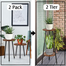 YENGOTH plant stand doubles as a small round table for daily essentials.