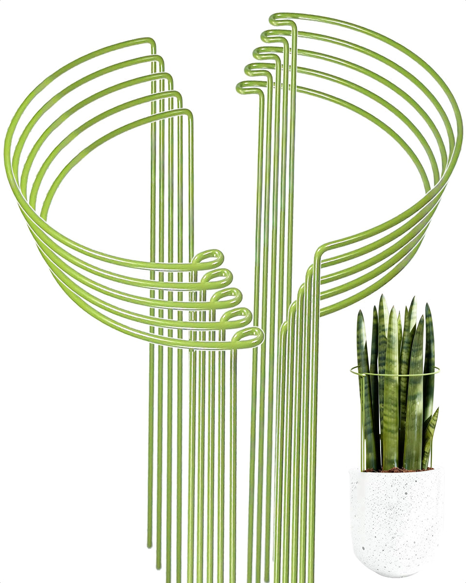 YEOAUM 10-pack plant stakes provide sturdy indoor and outdoor plant support.