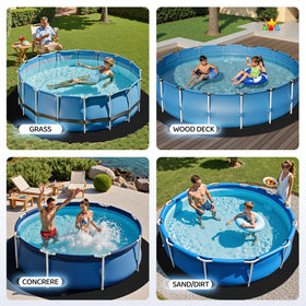 Yeomant pool pad weed barrier feature helps prevent weed growth under the pool.