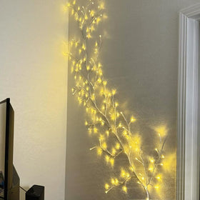Yepfom 144 LEDs emit steady, cozy glow across living room.