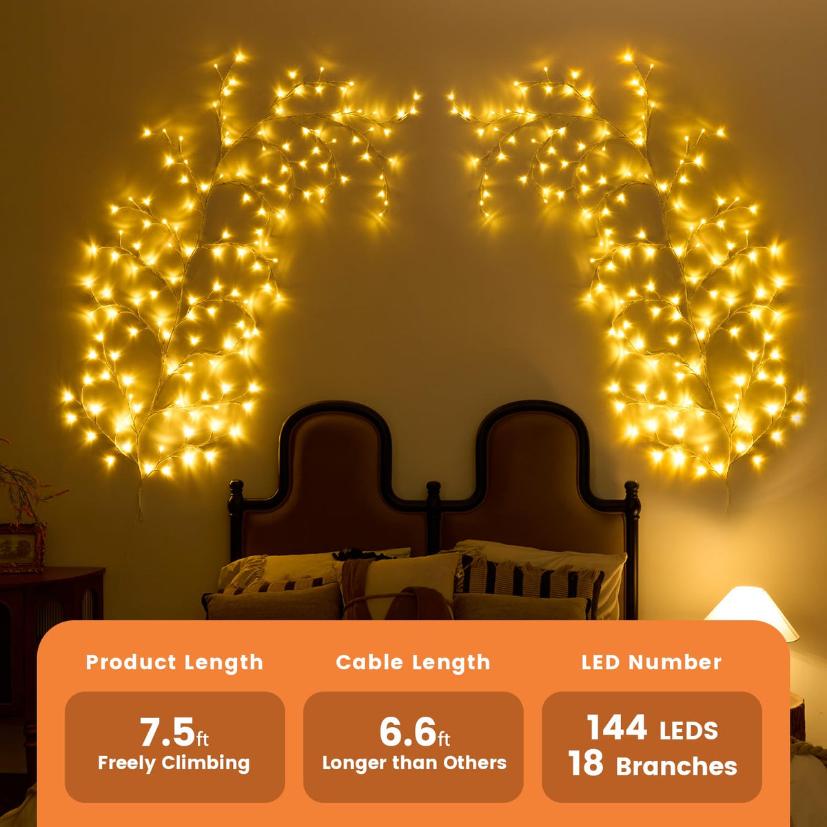Yepfom Christmas swag vine lights add festive flair to any space.
