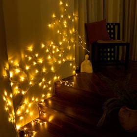 Yepfom willow vine used as bedroom wall decor for relaxing ambiance.