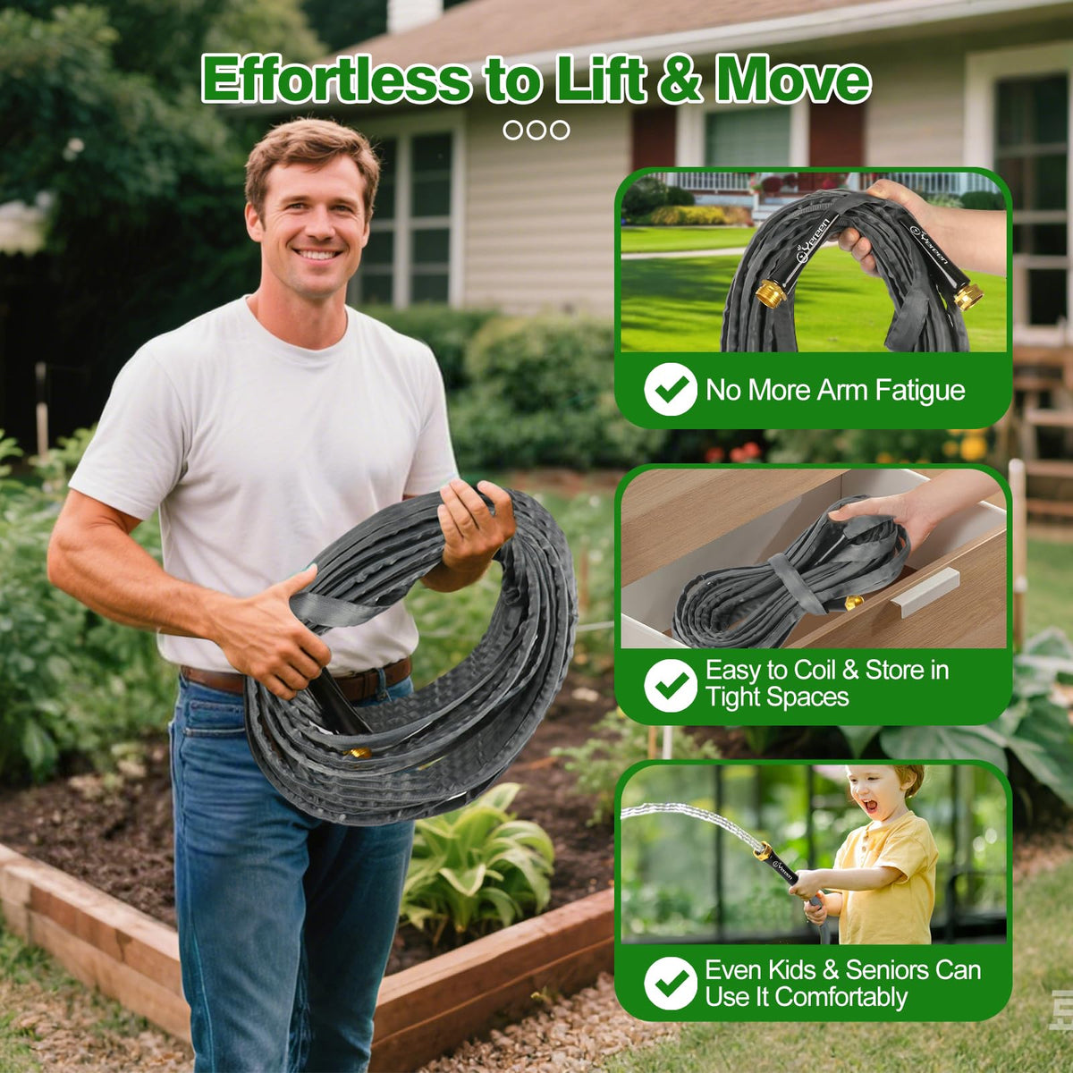 Yereen hose compact storage and easy coil after use