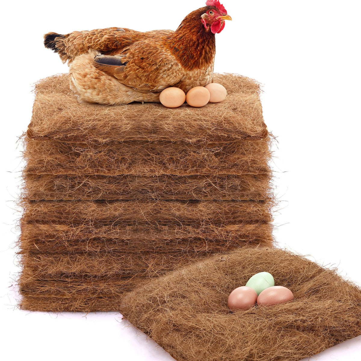 Yerliker chicken nest pad 12-pack stacked for nests and easy setup