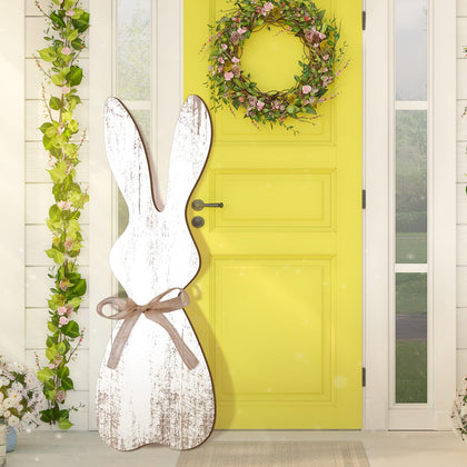 Yerliker Easter bunny porch sign, large and eye-catching for curb appeal.