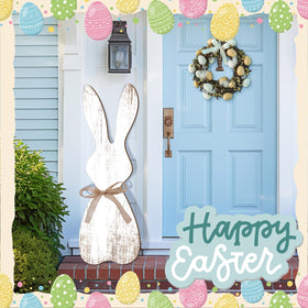 Yerliker front-door bunny sign creates a welcoming entryway focal point.
